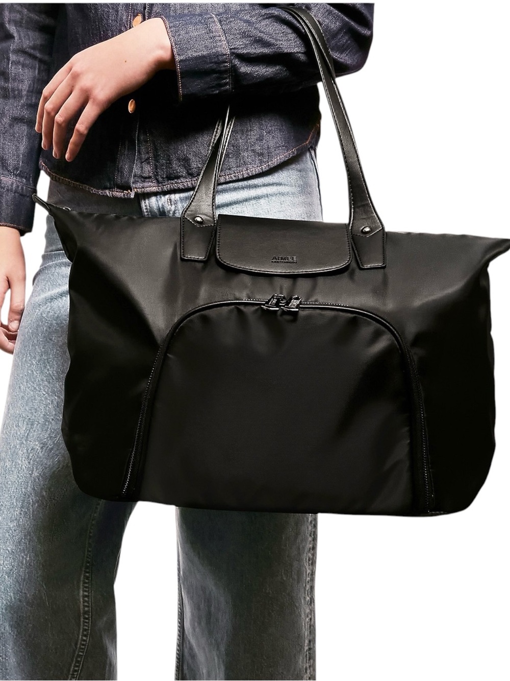 🌻NEW w/tag Aimee Kestenberg Florence Large Black Tote Bag Shoulder Handbag